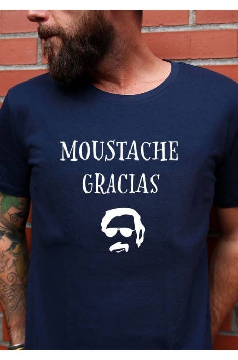 Tshirt Corner - Wholesale Screen Printed T-Shirt - Men's - Men's T-shirt - Moustache Gracias