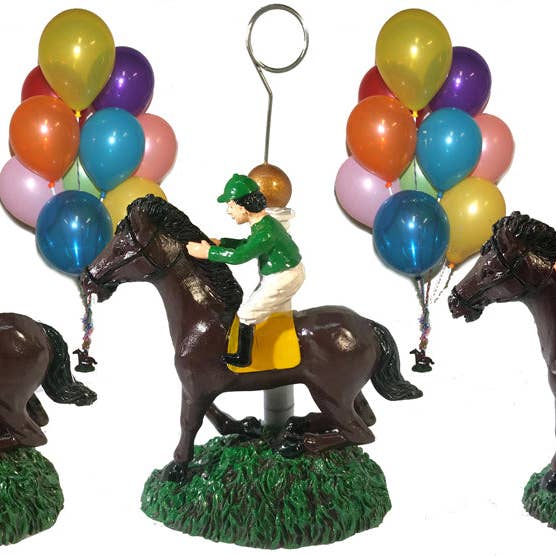 Caufield's Novelty - Wholesale Decorative Tabletop Object - Horse and Jockey Photo Holder and Balloon Weight