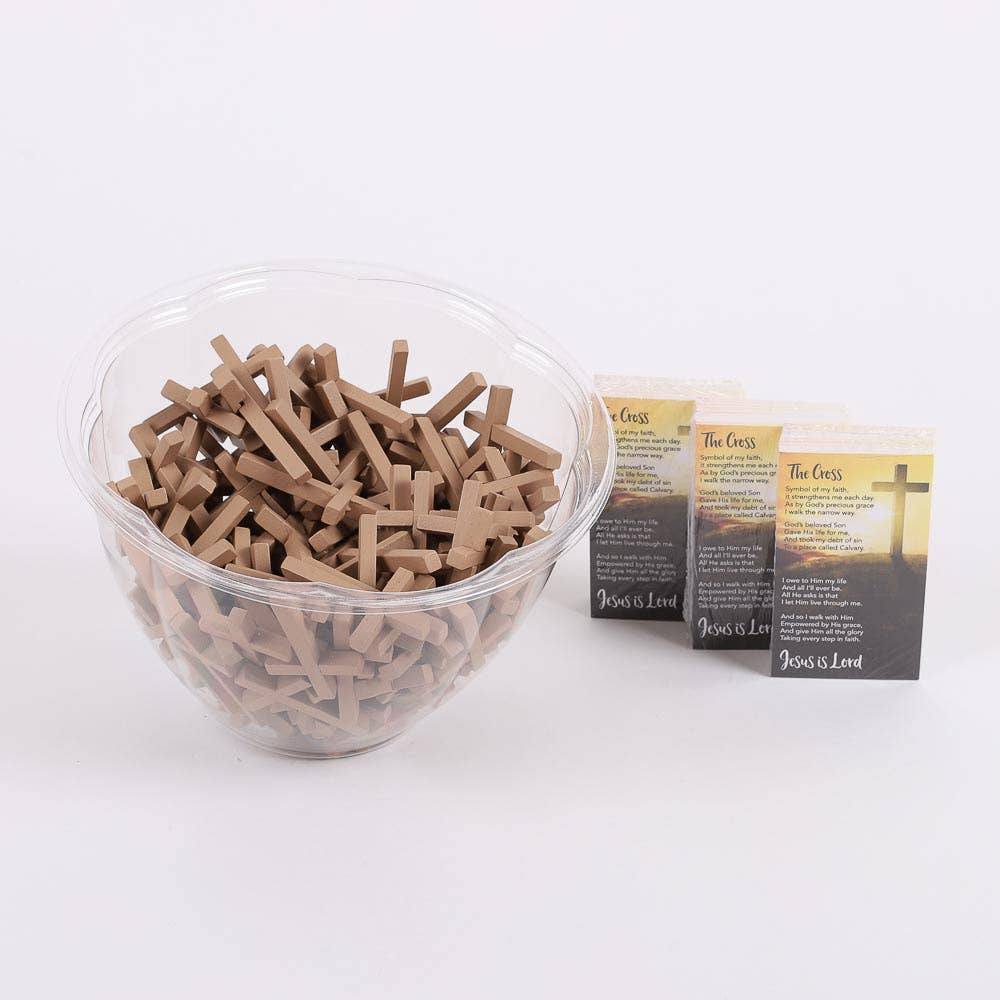 Swanson Christian Products - Wholesale Keepsake Coin/Token - Pocket Wooden Cross - Pack of 1443