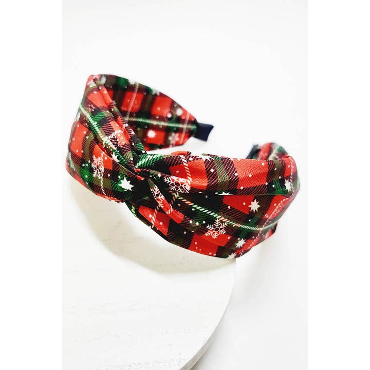 Funteze - Wholesale Fashion Headband - Women's - Christmas Plaid Snowflake Headband
