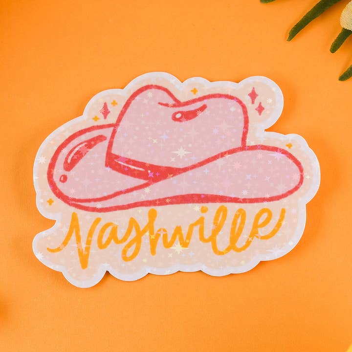 Holographic Nashville Sticker for wholesale by Sunglow Paper Co.