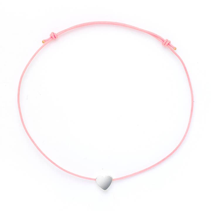 Pulseira com Pendente de Coração em Hematite Prateada por atacado de OIYA