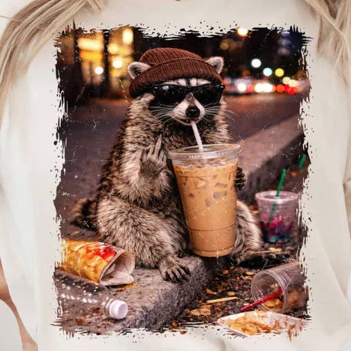 Crash Out Vaskebjørn T-shirt for engroshandel hos Sunflower Designs