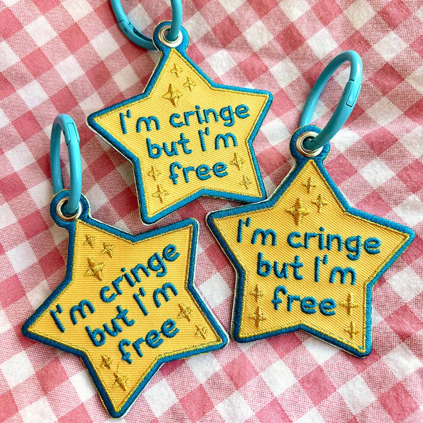 Maobabie - Wholesale Keychain - Unisex - I'm Cringe but I'm Free Star Embroidered Keychain1