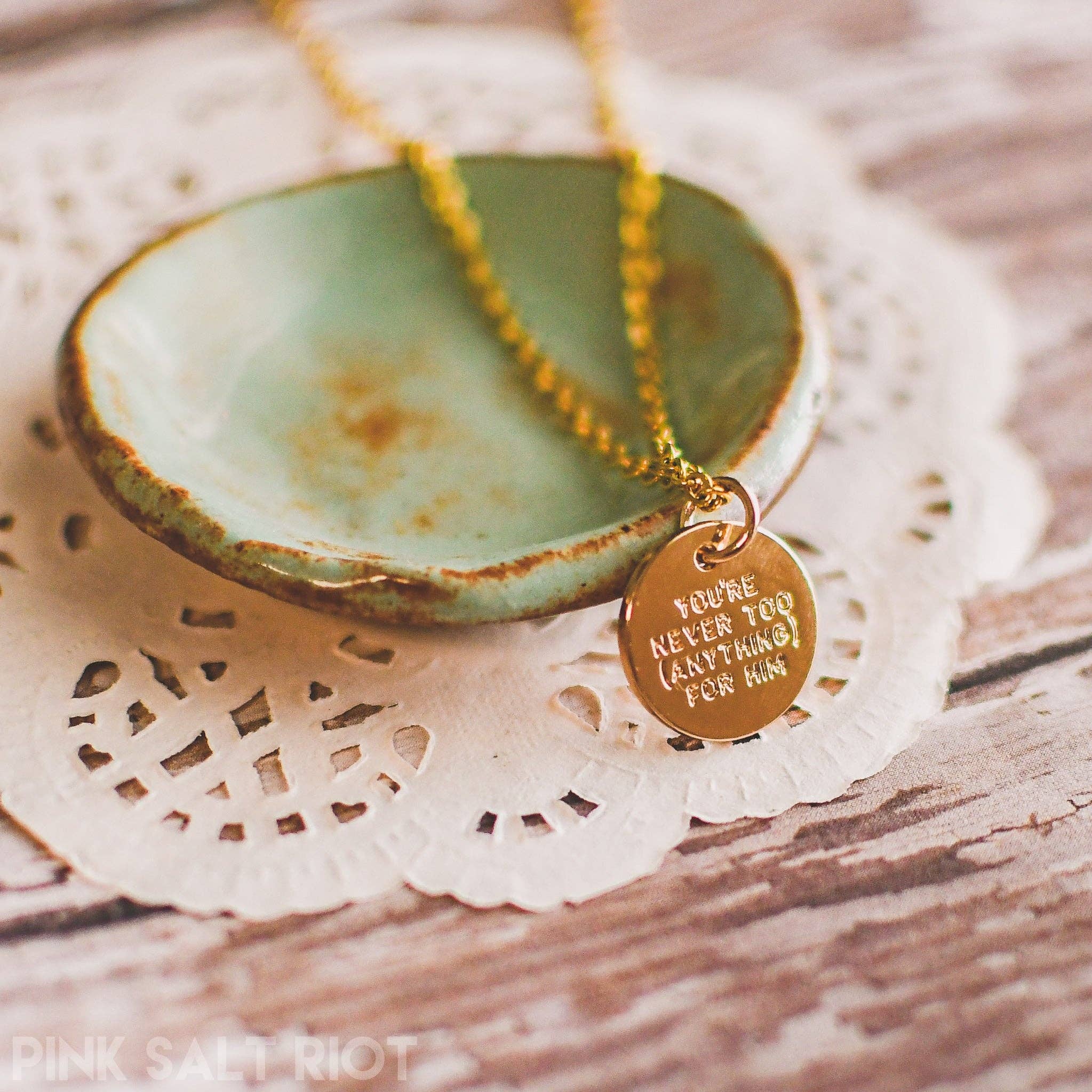 Pink Salt Riot – Colar pingente/pendente por atacado – Colar de ouro Be Real with Jesus6