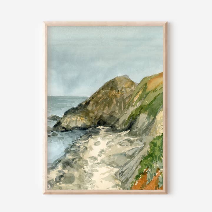 Pigeon Point | Impression artistique à l'aquarelle pour la vente par Rebecca Sobbi Studio