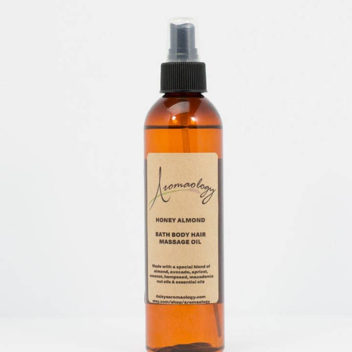 Honey Almond Scented Body Oil for wholesale by Aromaology