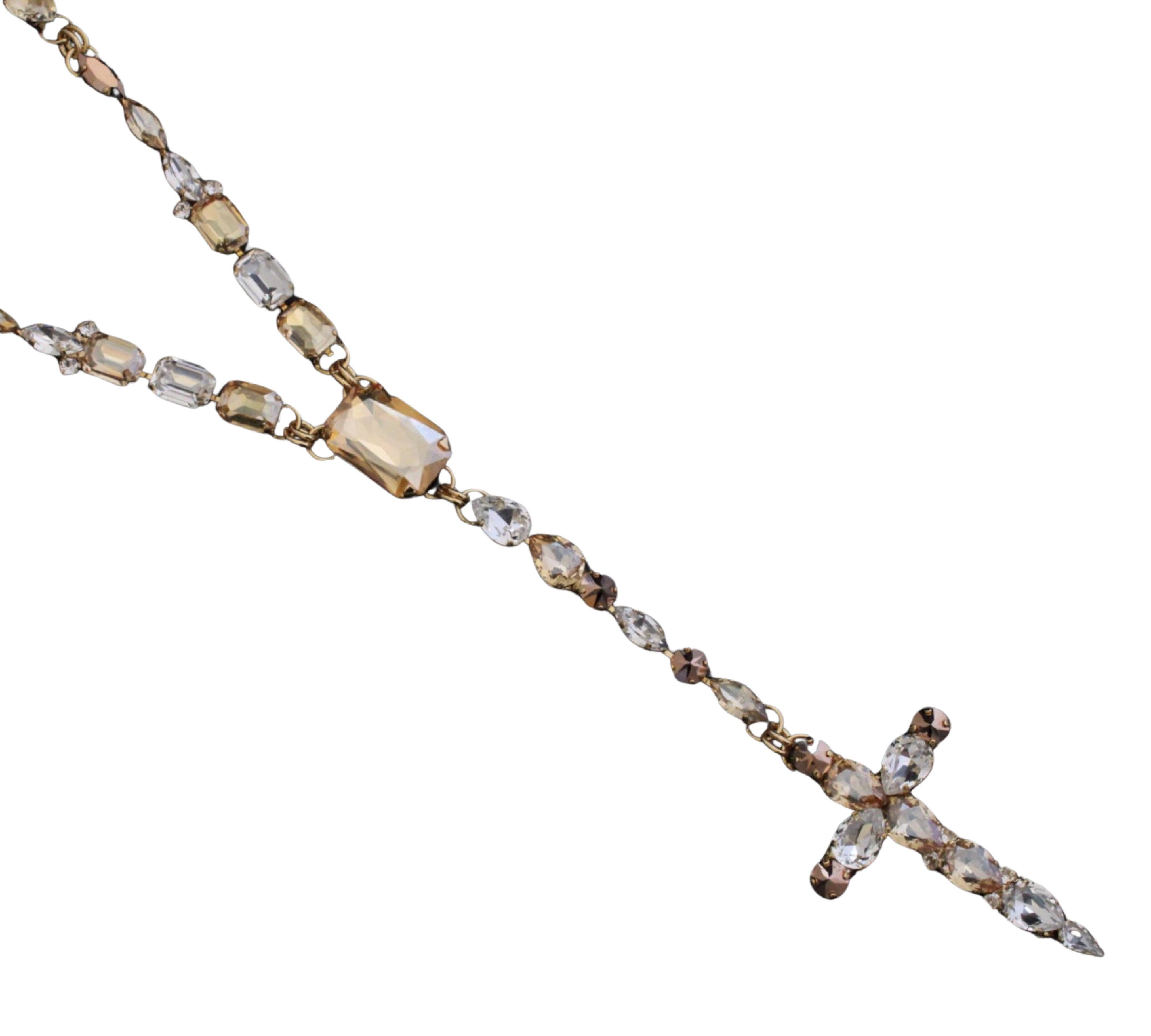 House of Emmanuele - Wholesale Prayer beads necklace - La Croix Dynasty Golden Dream Crucifix Rosary