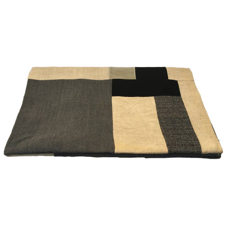 Wool/velvet/jute patch blanket for wholesale by Eugenio Vazzano - Fatto in Sicilia