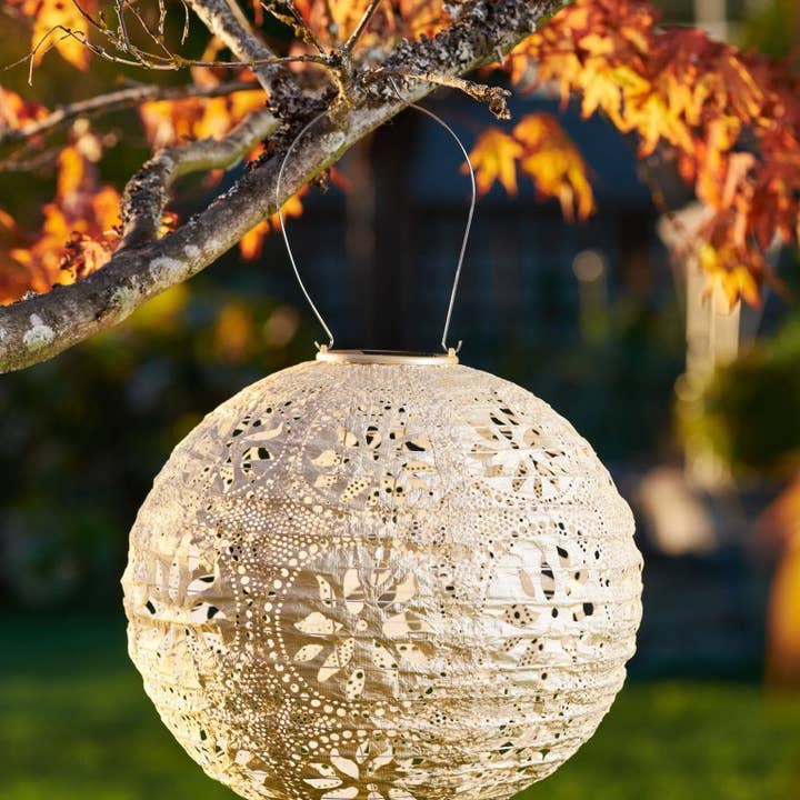 Allsop Home & Garden - Vente Lampe d'extérieur/de jardin - Lanterne solaire Boho Globe Stella 30 cm - Perle8