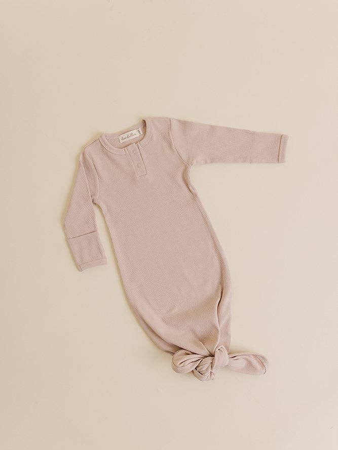 Sand Mini Ribbed Gown for wholesale by Dandillie