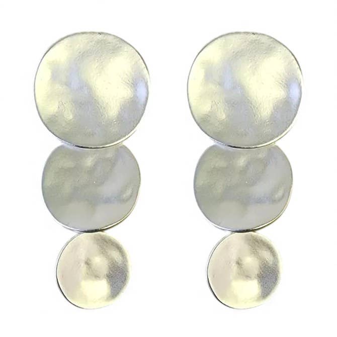 Zilveren Gegradueerde Schijf Statement Oorbellen | Geometrisch | Chunky voor wholesale door Bijoux Envie Statement Jewelry