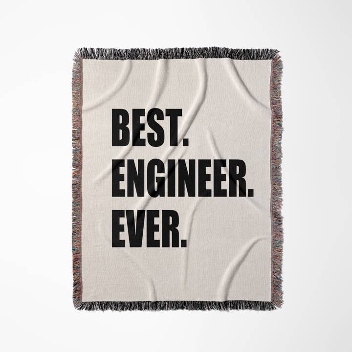3dRose - Wholesale Throw Blanket - 3dRose, Best Engineer Ever - fun gift for engineering job - black text, Blanket