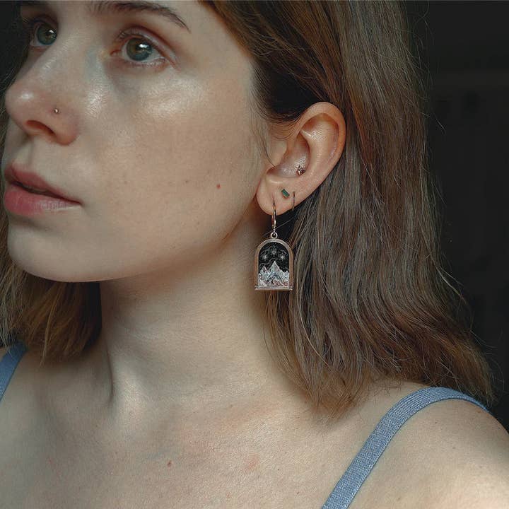 Lassoed Moon - Wholesale Huggie Earrings - Lil Night Court Enamel Huggies3