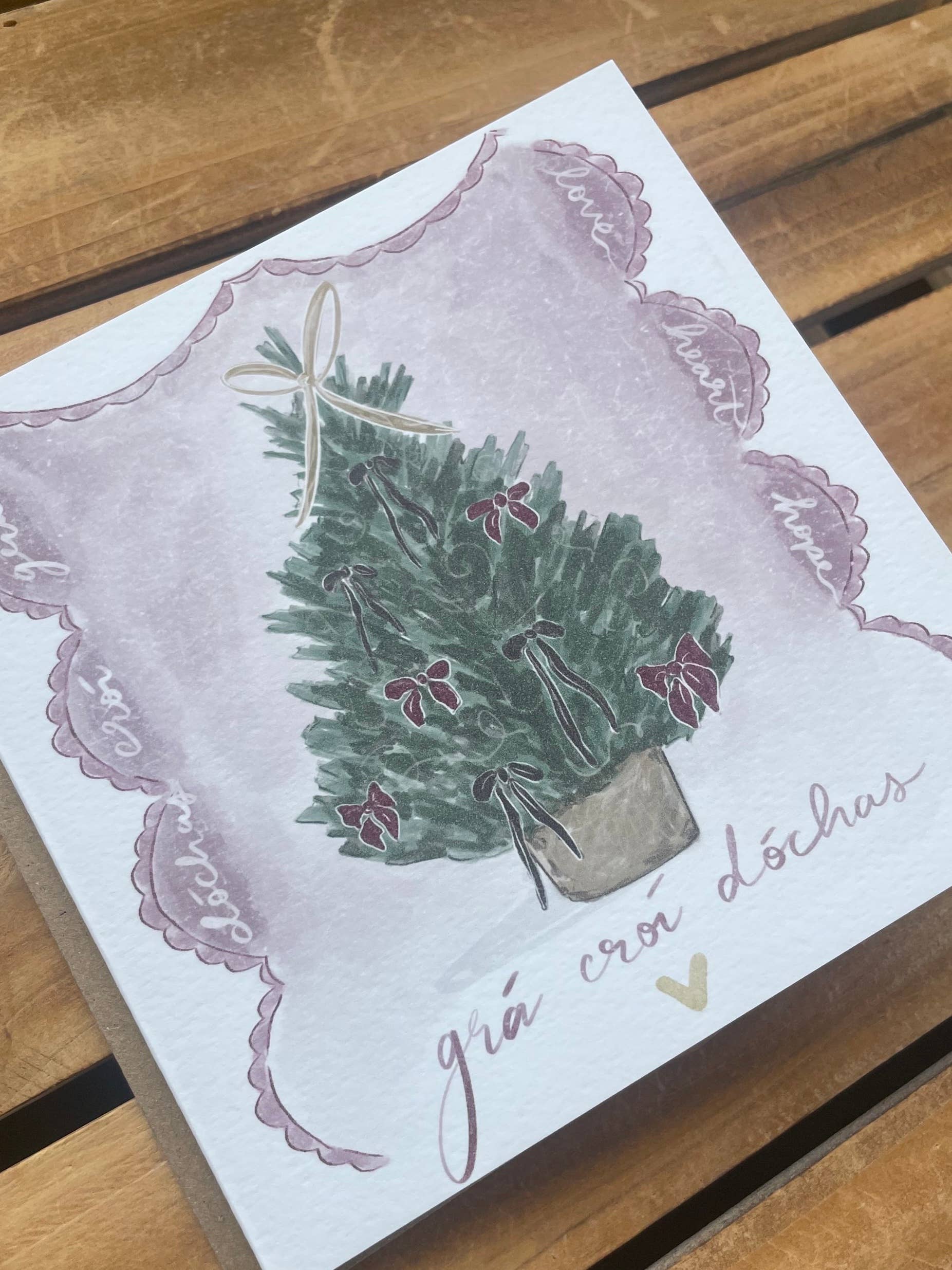 PaperTwigs Designs - Wholesale Christmas Card - Grá Croí Dochás - Love Heart Hope 1