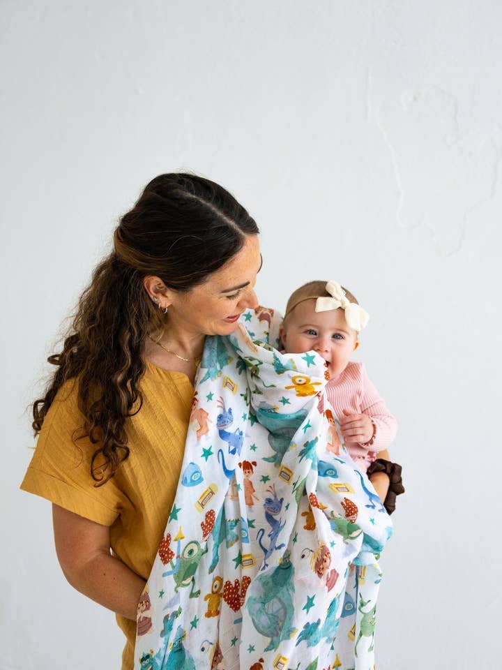 Ellie Sue - Wholesale Swaddle - Baby - Monsters Muslin Blanket