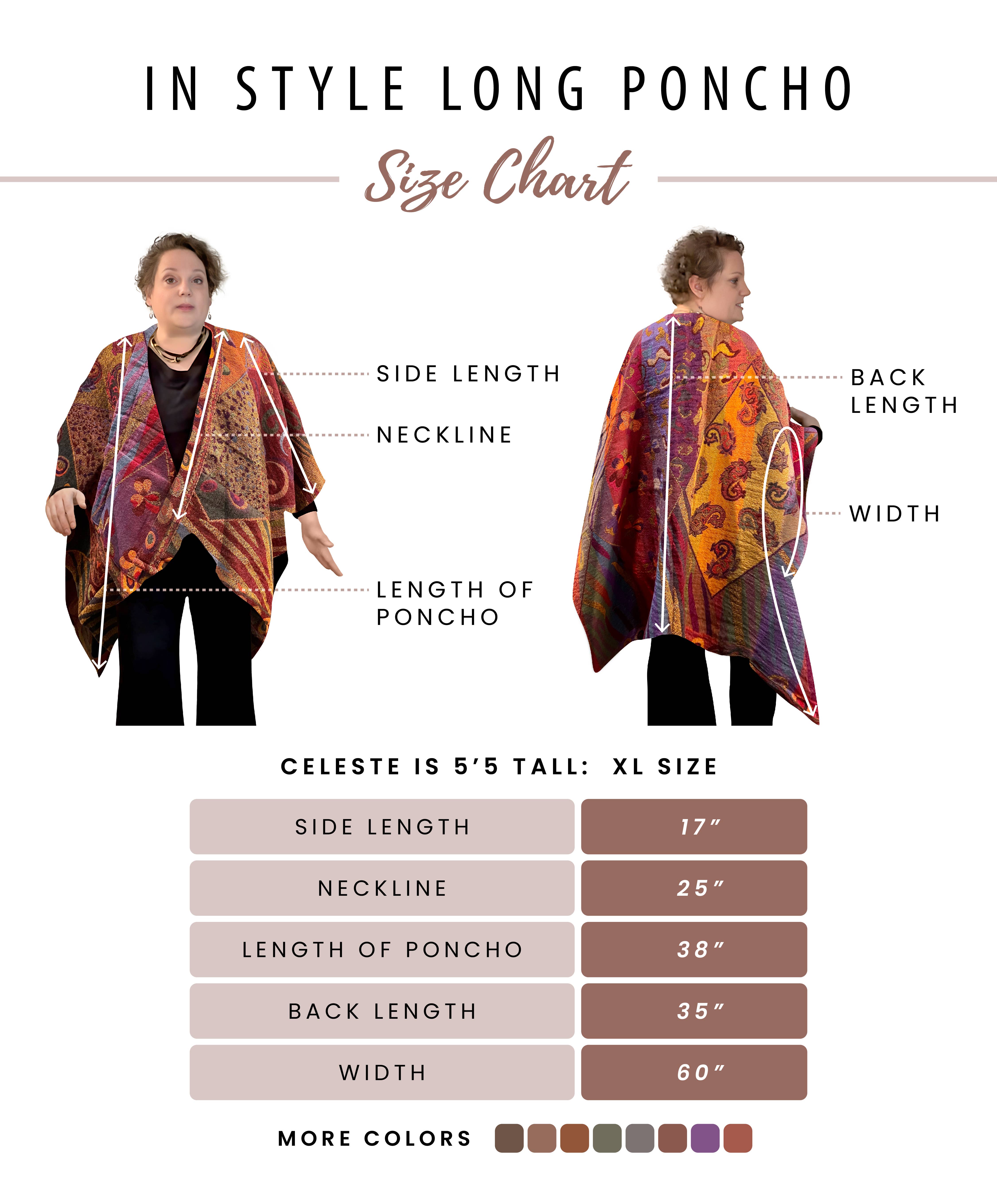 In Style Scarves - Vendita all'ingrosso Poncho - Donna - Poncho-Cappa 515 in pura lana Merino australiana, colore prugna9