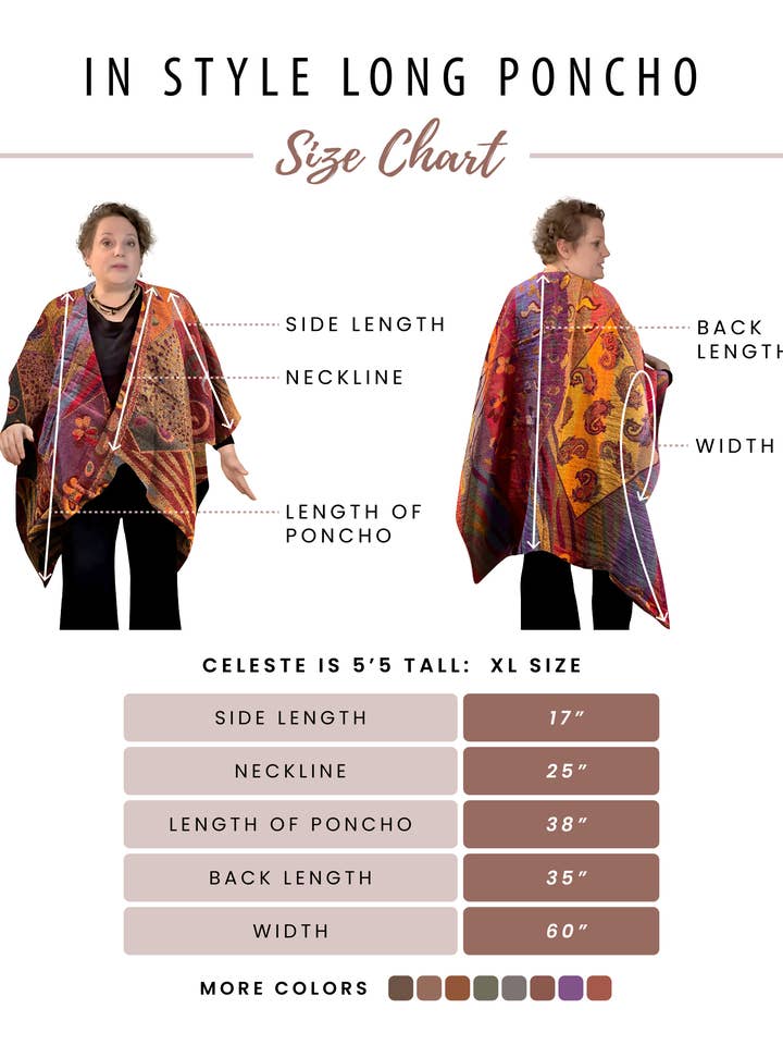 In Style Scarves – Poncho - Mulher por atacado – Poncho capa 515 em lã Merino Australiana fervida - Ameixa9