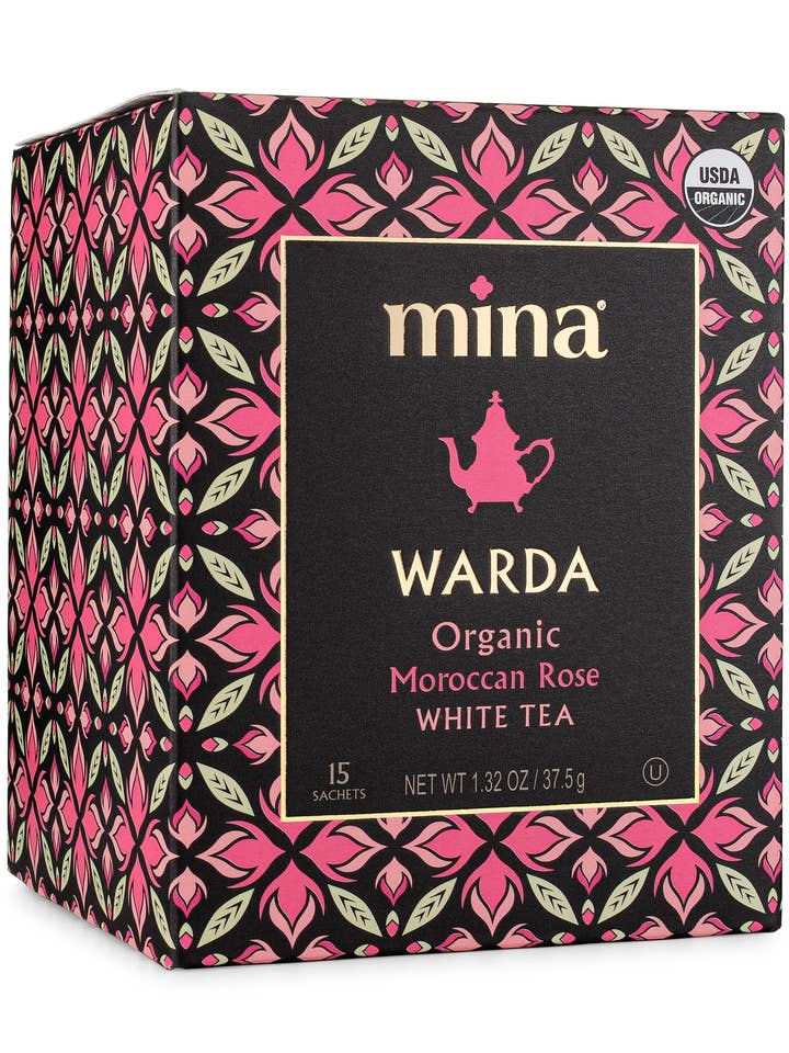15 ct Warda Organic Moroccan Rose White Tea for wholesale by Mina