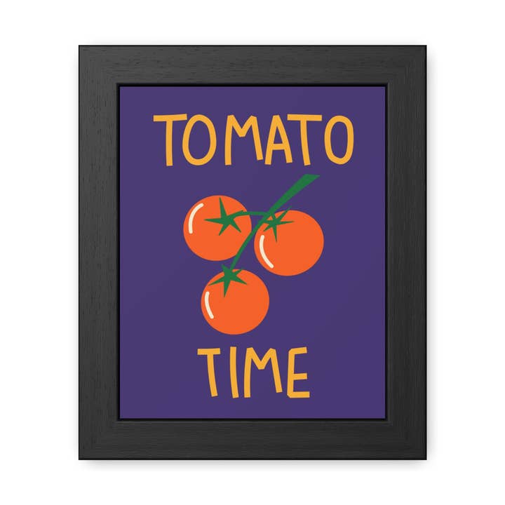 Affiche Encadrée Temps de Tomate - Décor de Cuisine Lumineux et Ludique pour la vente par Donkey Laserbeam