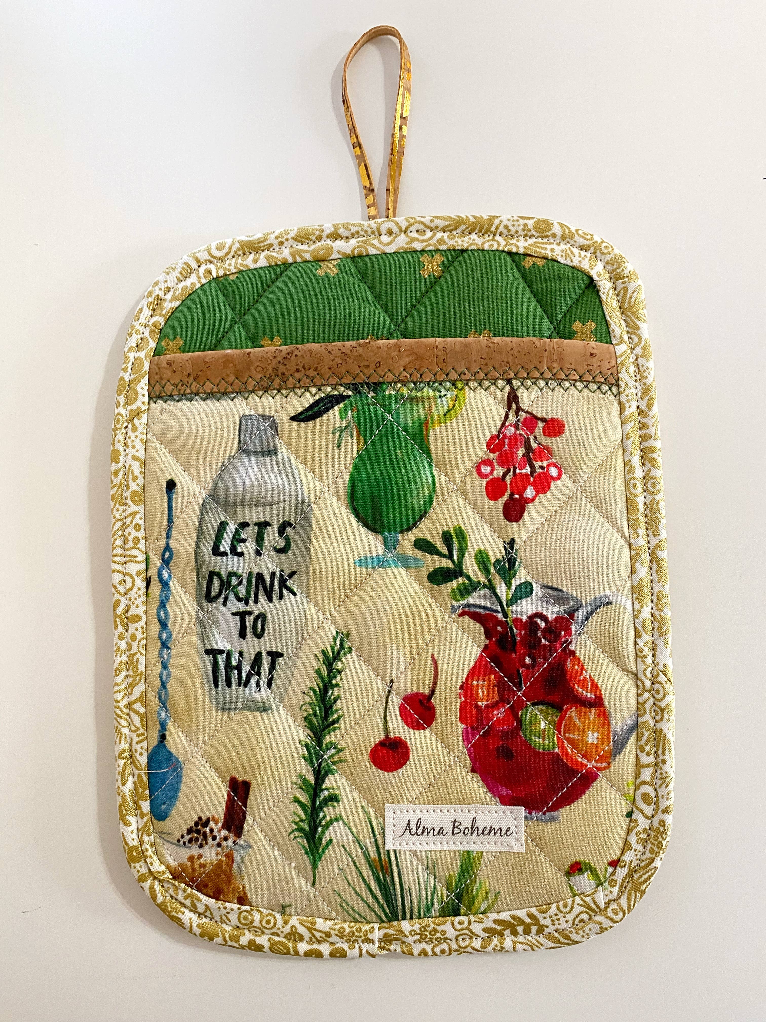 Alma Boheme Handmade - Wholesale Ovenwant/pothouder - Duurzame pannenlap van kurk en katoen met zakje5