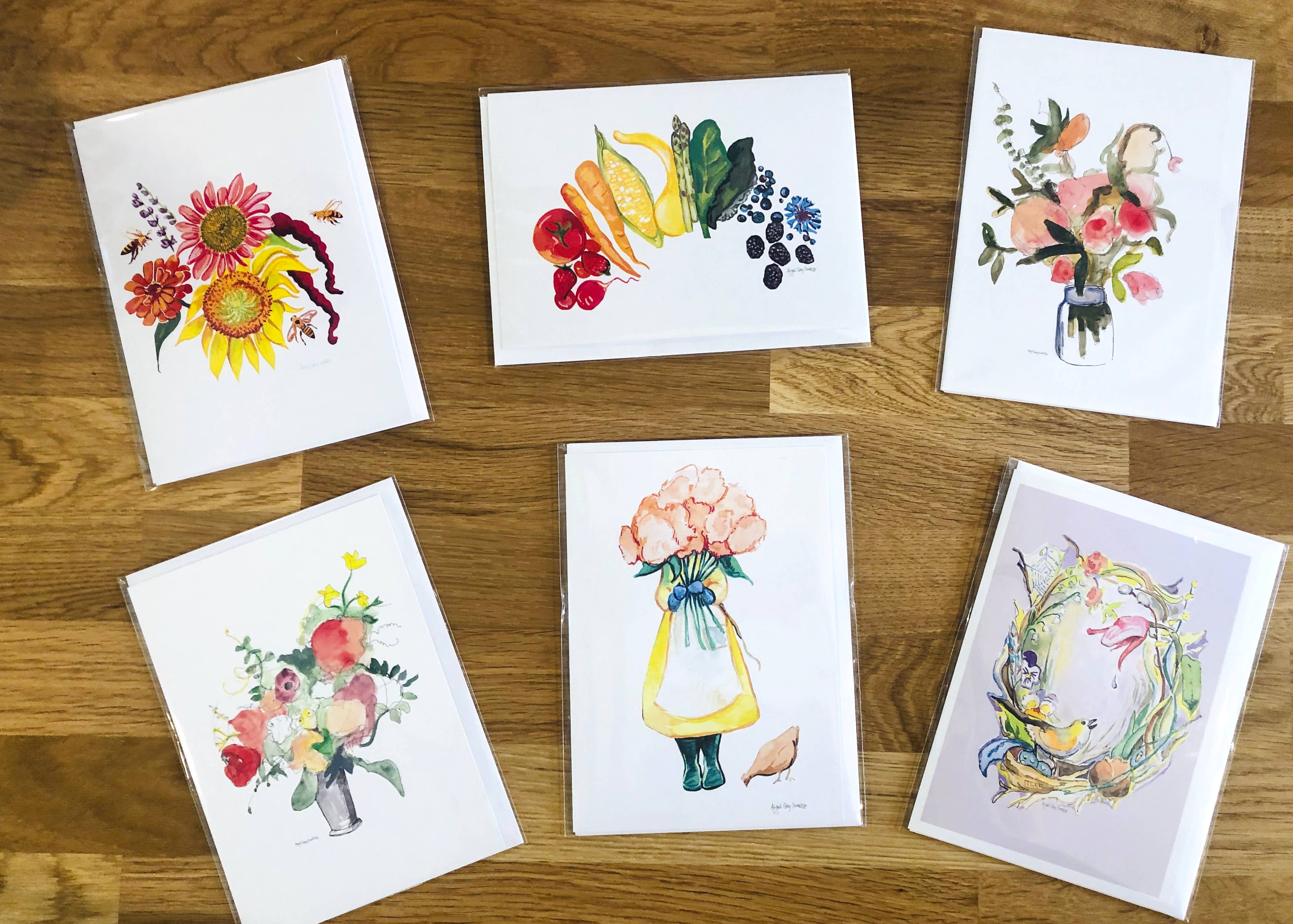 Gray Day Studio - Wholesale Everyday Greeting Card - Rainbow Poppies, floral Card2