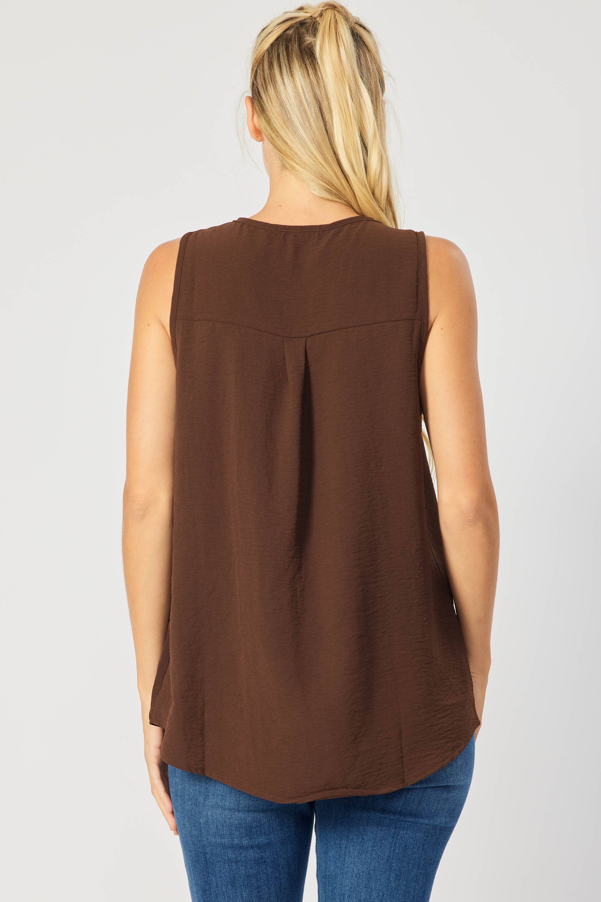 FSL Apparel - Wholesale Blouse - Women's - ST1560 - SOLID WOVEN V-NECK WORK WEAR CASUAL TOP10