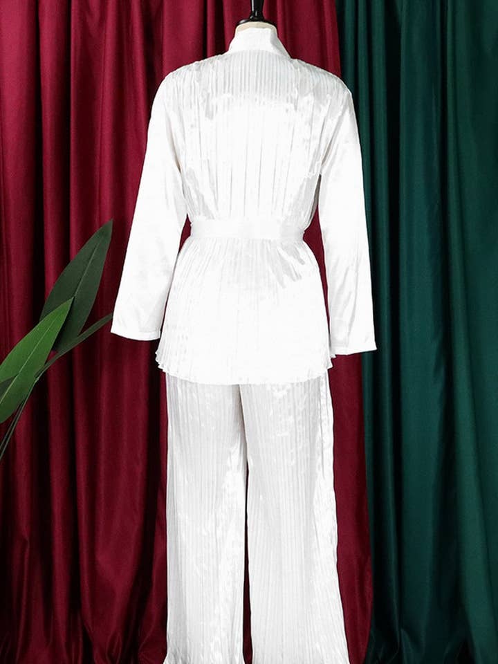 NINEXIS - Wholesale Top & Pant Set (NOT Loungewear) - Women's - CWSTB0523_PLUS SIZE LACE UP SHIRT TROUSERS TWO-PIECE SET17