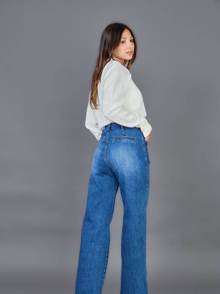 ANA & LUCY - Wholesale Jeans - Women's - Wide-Leg Jeans (Button Closure) "Audrey" - ANA & LUCY21