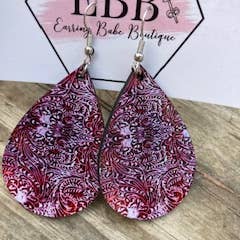 Tulled Leather Teardrop for wholesale by Earring Babe Boutique