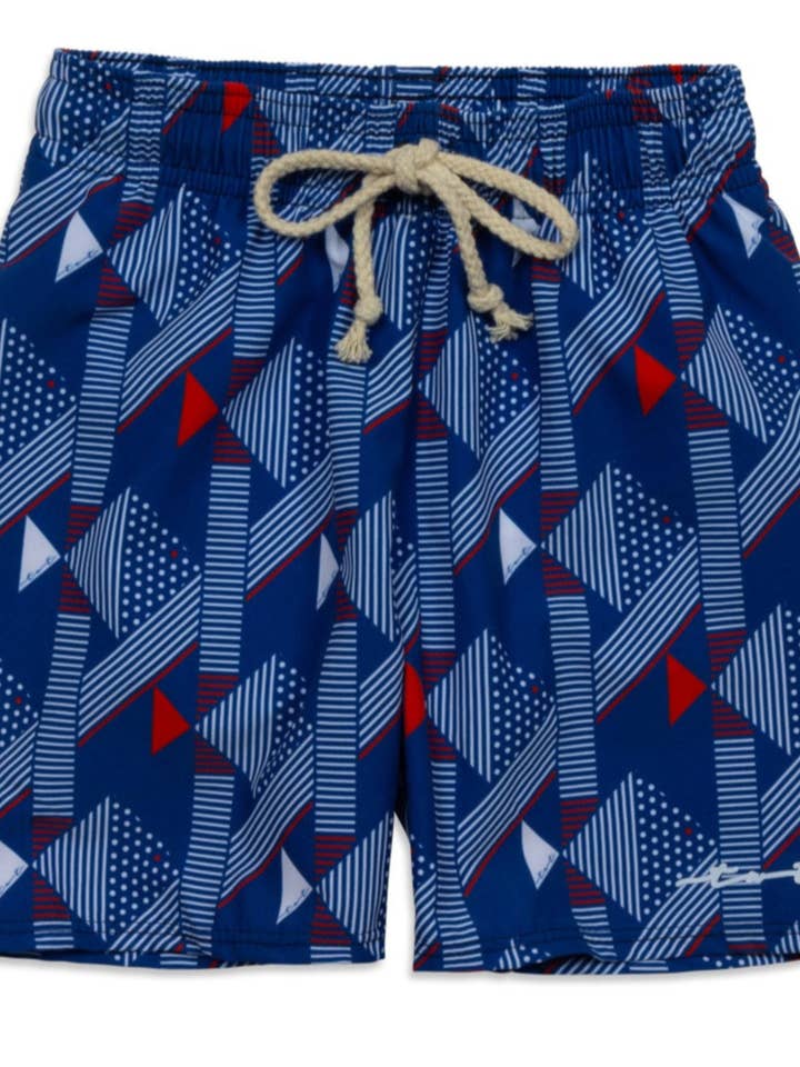 Patriotic Fish Boy Swim Trunks for wholesale by Tidewater Tots