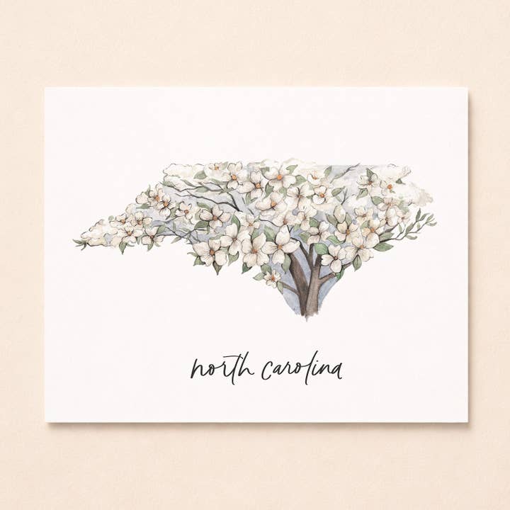 North Carolina State Flower Dogwood | Watercolor Art Print for wholesale by Coley Kuyper Art