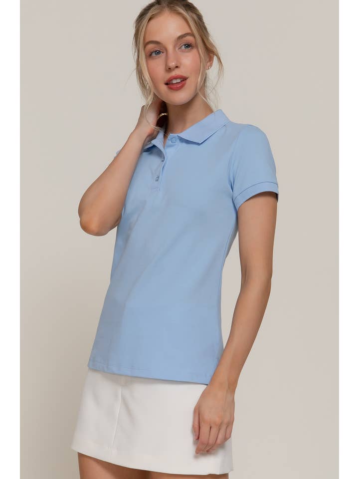 Active Basic | Active USA - Wholesale Polo - Women's - Short Sleeve Classic Pique Polo Top3