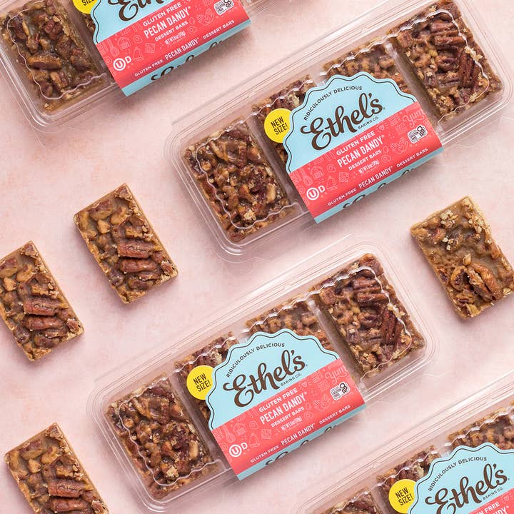 Ethel’s Baking Company - Wholesale Brownie - Pecan Dandy 4ct/6oz Dessert Bar Trays - 6ct cs1