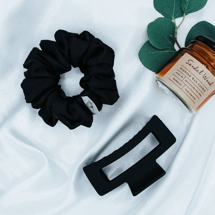 Kitty Satin Scrunchie for wholesale by Wild Rose Accessories