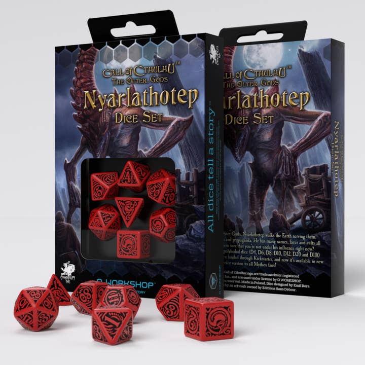 Coc The Outer Gods Nyarlathotep Dice Set Red And Black for wholesale by Cardshouse