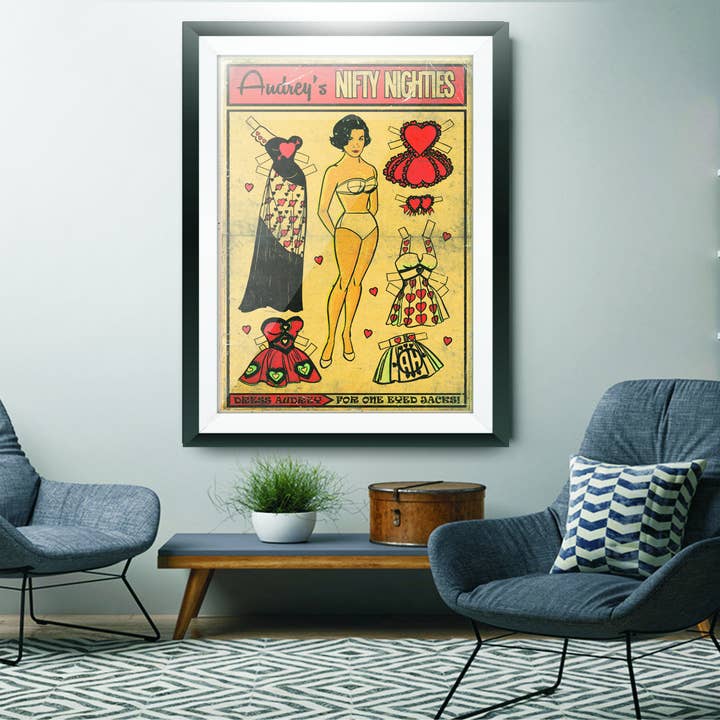 Left Of The Dial - Wholesale Art Print - Twin Peaks - Audrey Horne Vintage Comic 'Paper Doll'
