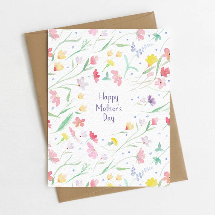 Carte de voeux Happy Mother's Day, carte de fête des mères florale pour la vente par Blue Thistle