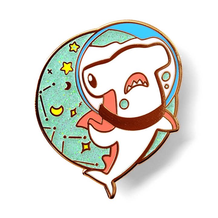Hammerhead Space Shark Emaille-Anstecknadel, Vatertagsgeschenk für den Großhandel von Flair Fighter