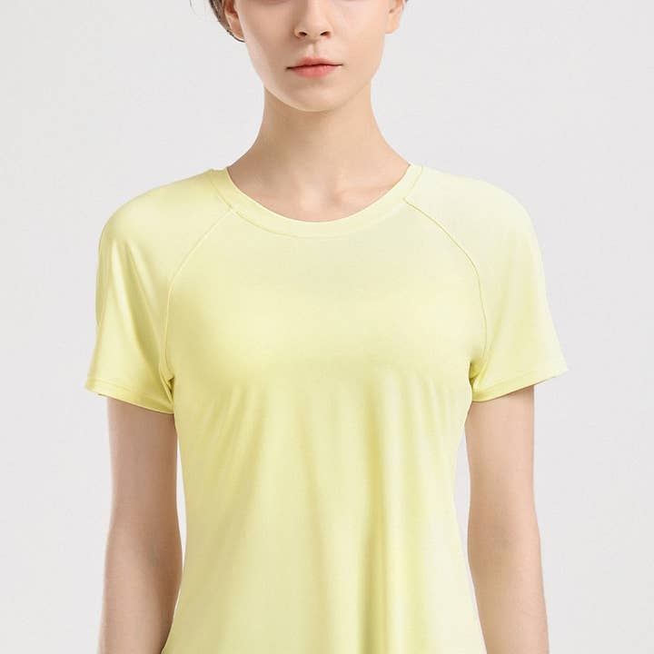 ELKLENS – wholesale Athletic top – Women′s – Loose Cool Feel Yoga Clothing Ruched Back Fitness Clothing4