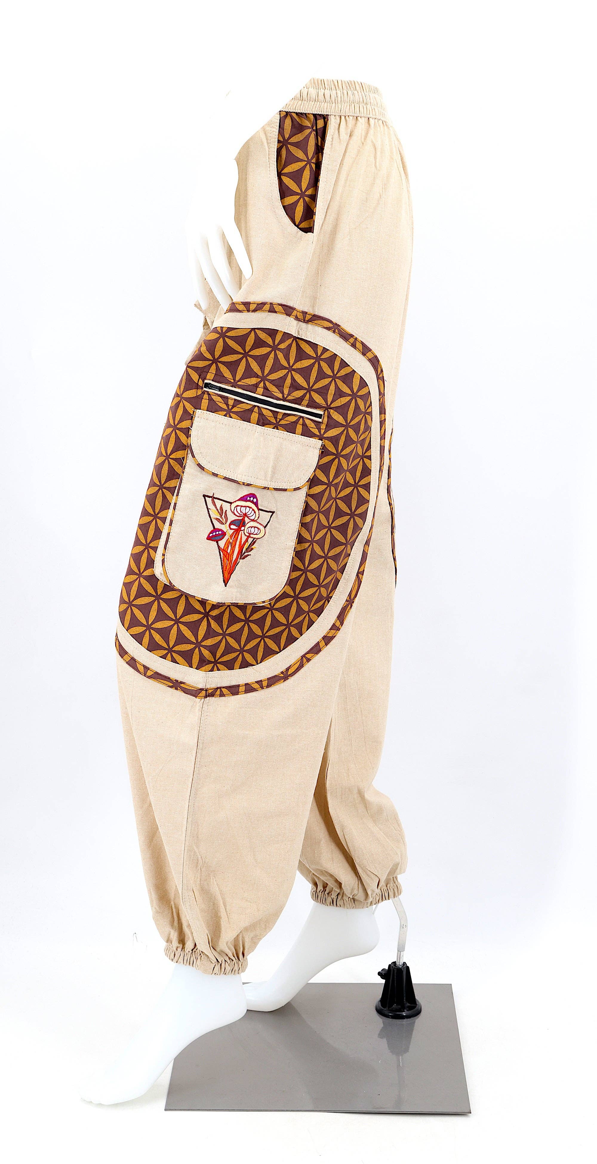 Himalaya Handmade - Wholesale Pants - Women's - Cotton Hippie Handmade Harem Mushroom Embroidered Bohemian Pants14