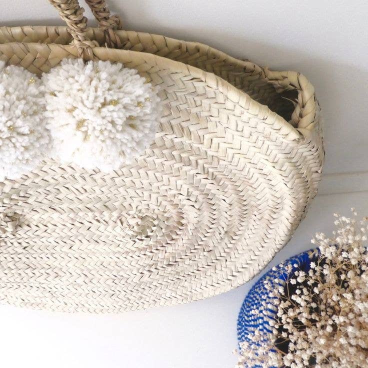 craftberber - Venta al por mayor Bolsa de playa - bolso redondo de paja, bolso de paja, cesta natural francesa4