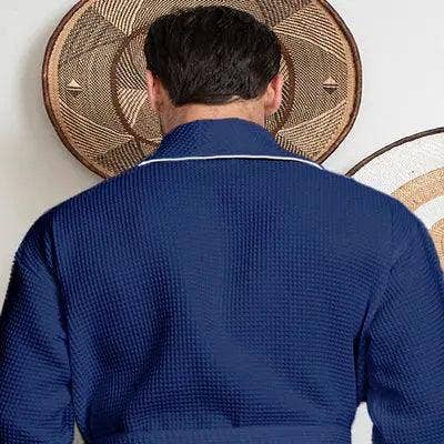 Lotus Linen - Venta al por mayor Bata - Hombre - Albornoz de doble tela tipo waffle para hombre22