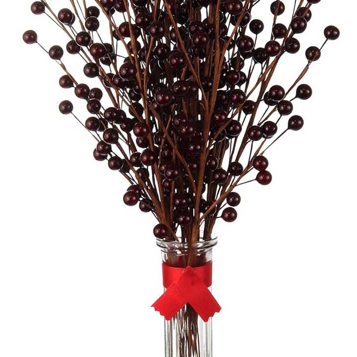 Larksilk - Wholesale Christmas Decoration - 24 Pack: Burgundy Berry Spray 35 Berrie Christmas Collection4