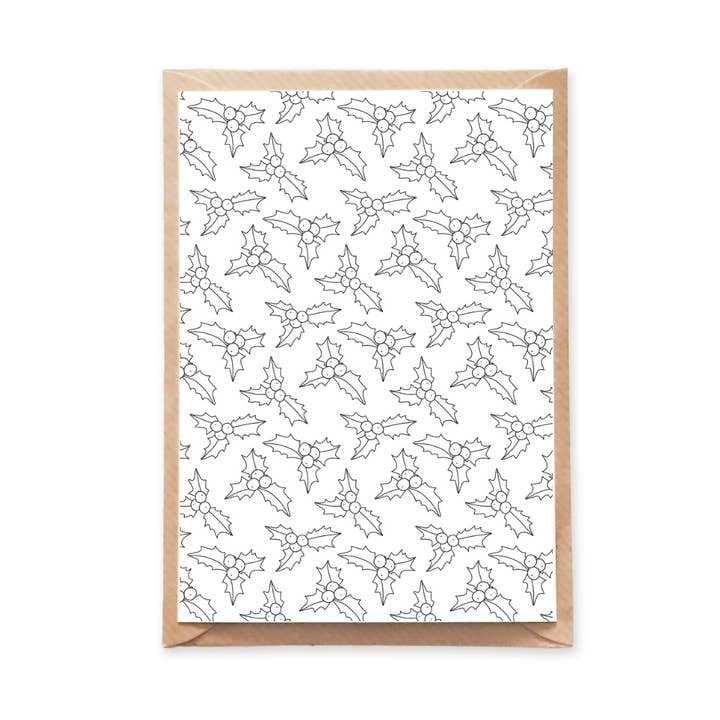 Holly Muster Coloring Postkarte für den Großhandel von Anna Grunduls Design
