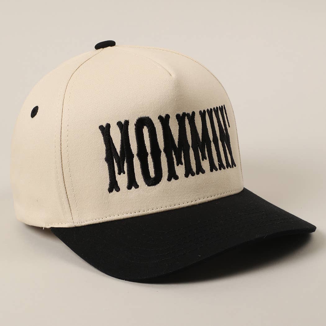 Fashion City – wholesale Trucker hat – Unisex – MOMMIN' Letter Embroidery Two-Tone Trucker Hat4