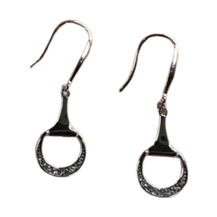 Equestrian Bling Snaffle Bit Earrings Sterling Silver for wholesale by Westrian International