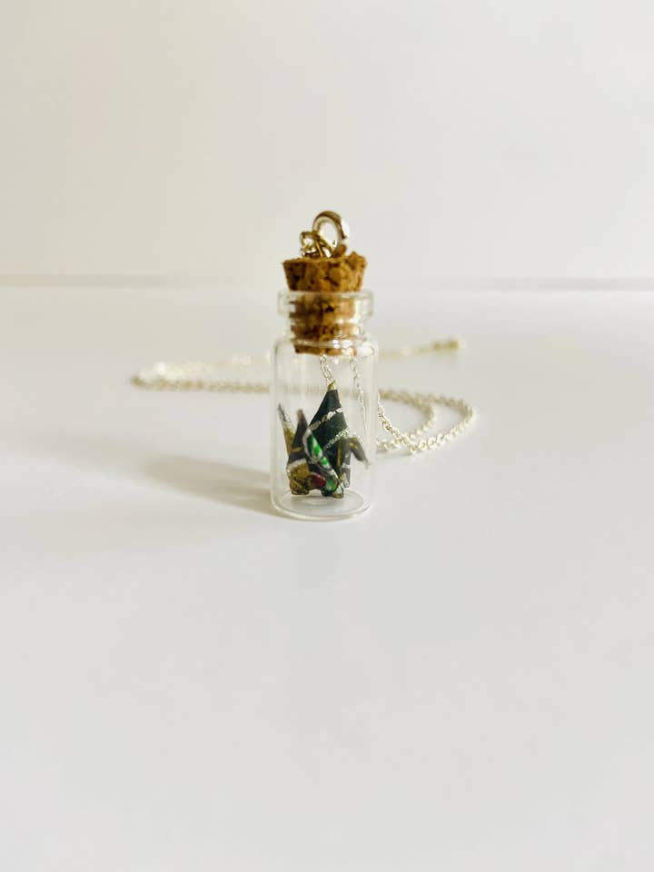 Assorted Miniature Origami Crane Necklaces for wholesale by Maya Joy in the World