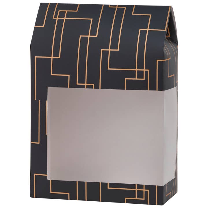 8-Pack Tall Gray & Cream Gift Boxes with Window, 8x5.5x2.5 for wholesale by Hammont