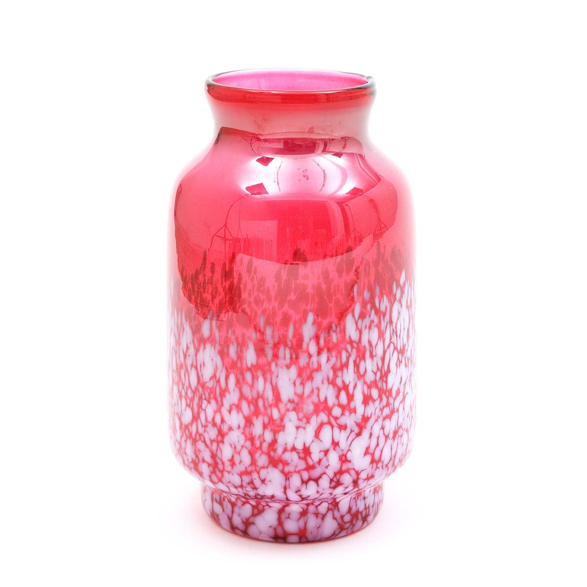 ExpoBazaar - Wholesale Vase - Vase | Ruby Luster With White Splutter Glass Vase | 7X12"2